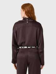 Citizens Of Humanity Women's Ilaria Draped Japanese Hammered Satin Top