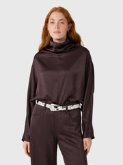 Citizens Of Humanity Women's Ilaria Draped Japanese Hammered Satin Top
