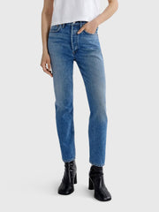 Agolde Women's Riley High Rise Straight Crop Jean