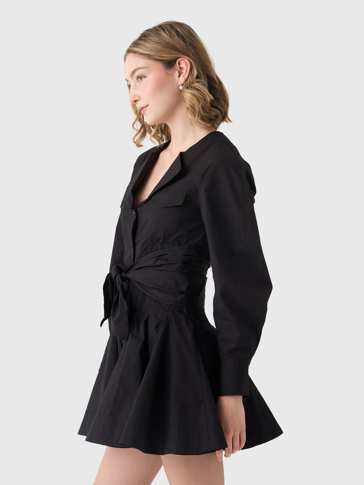 GANNI Women's Stretch Cotton Shirt Dress