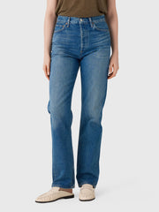 Agolde Women's 90s Pinch Waist High Rise Straight Long Jean