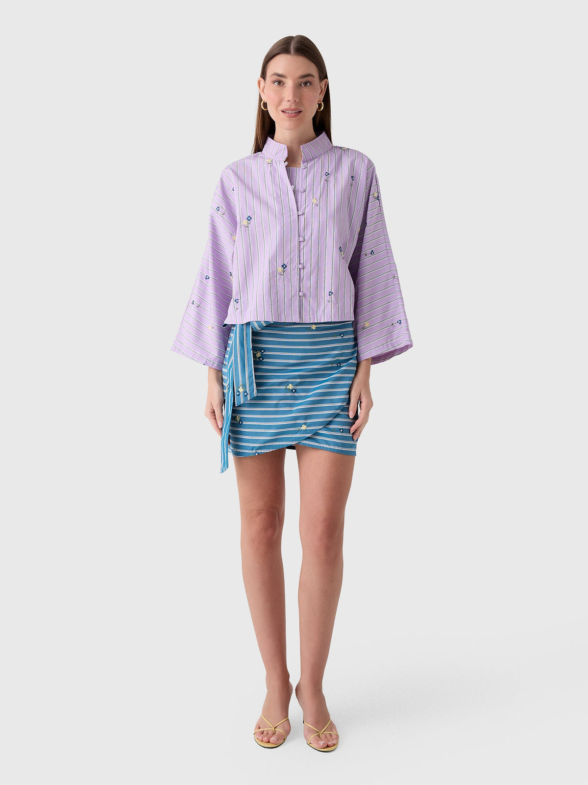 La Vie Women's Bouquet Striped Everyday Shirt