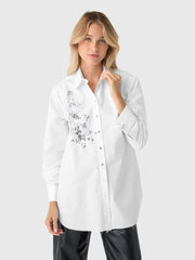 Marques Almeida Women's Embroidered Oxford Loose Fit Shirt