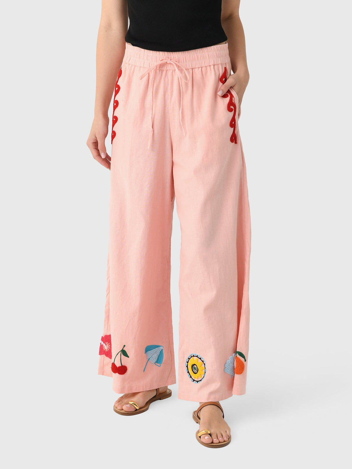 Cleonie Women's Papaya Linen Pant