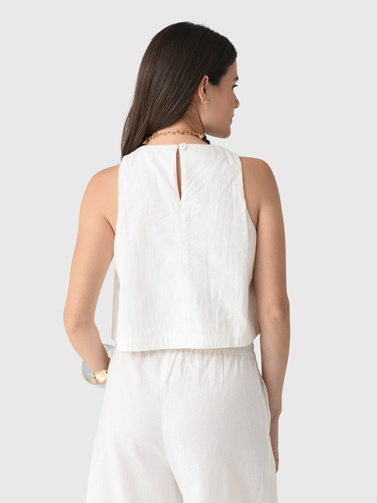 Cleonie Women's Wahine Linen Crop Top