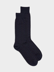 Lorenzo Uomo Men's Merino Wool Pin Dot Dress Socks