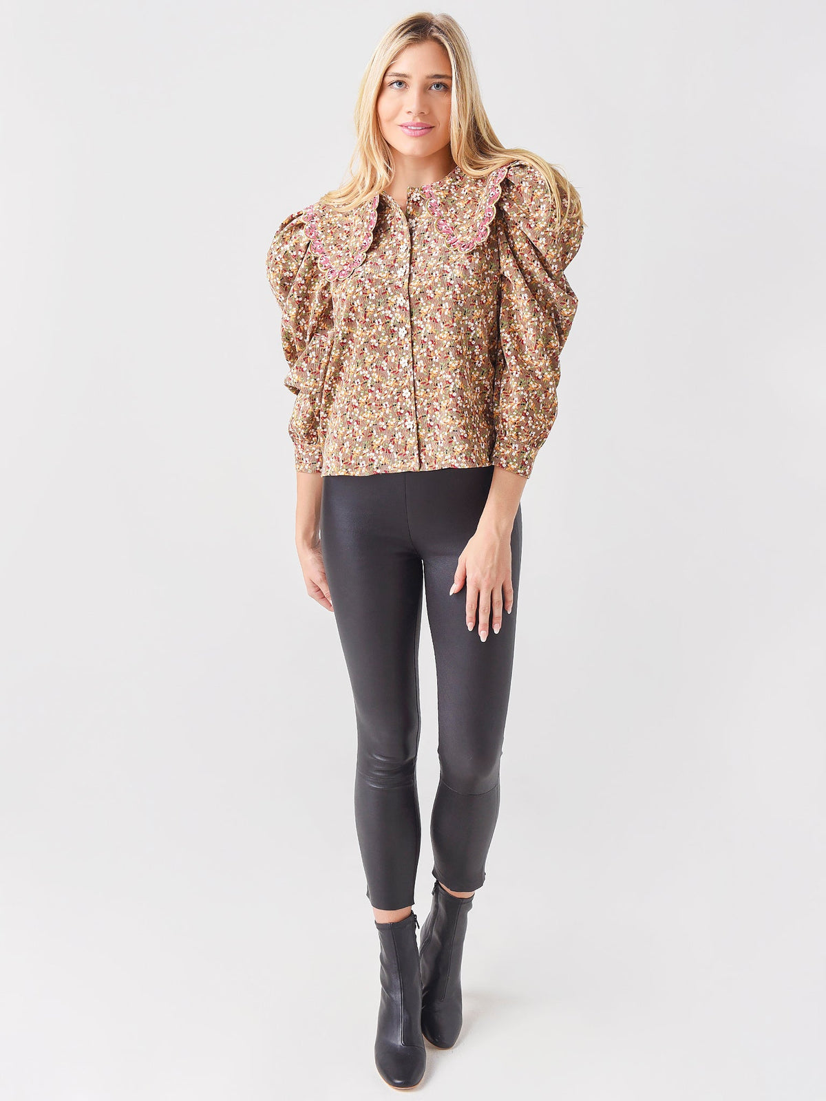 SPRWMN Women's Leather Crop Legging