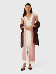 LoveShackFancy Women's Para Satin & Lace Midi Dress