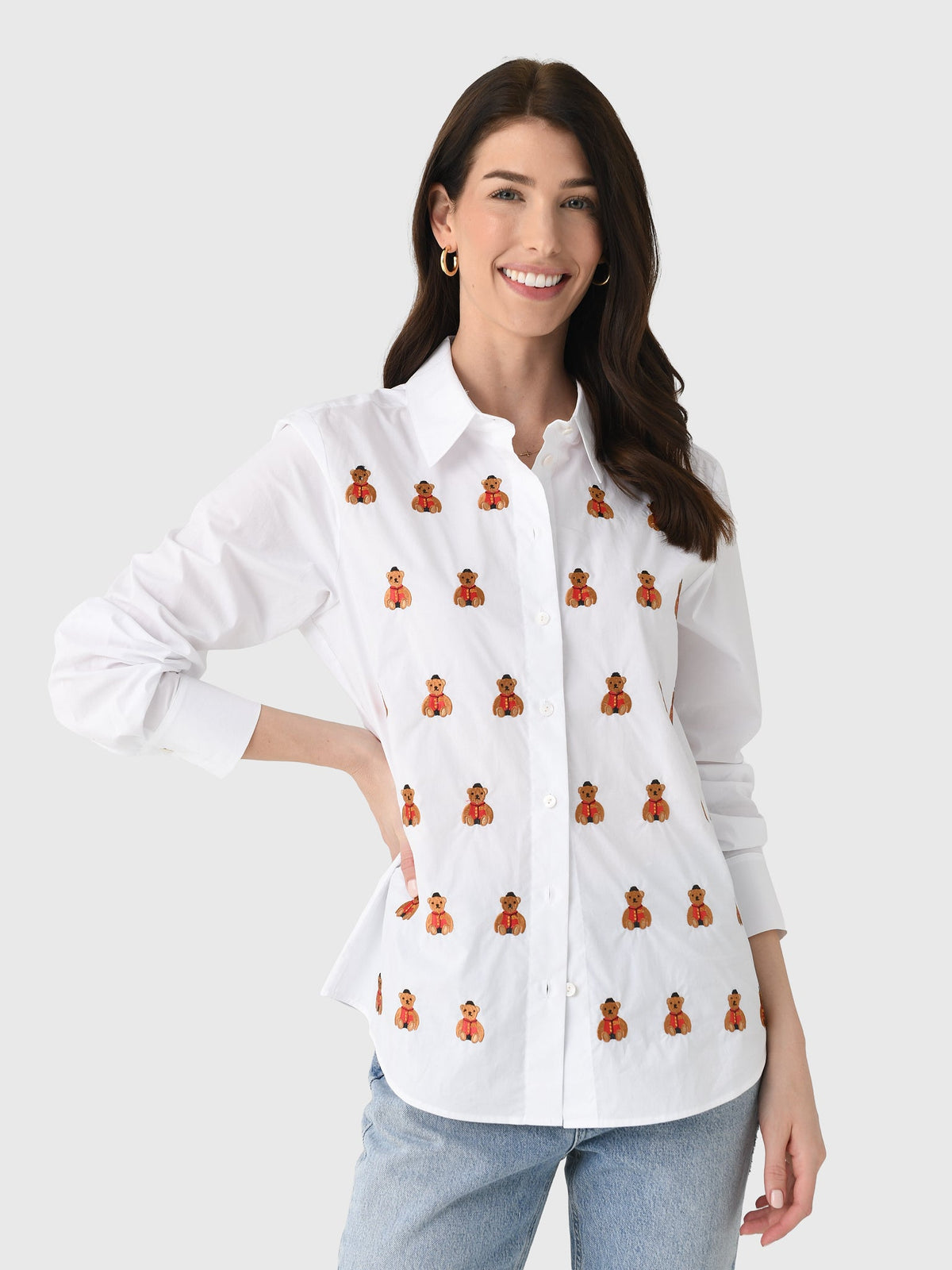 Lingua Franca Women's Bowery Bear Button-Down Shirt