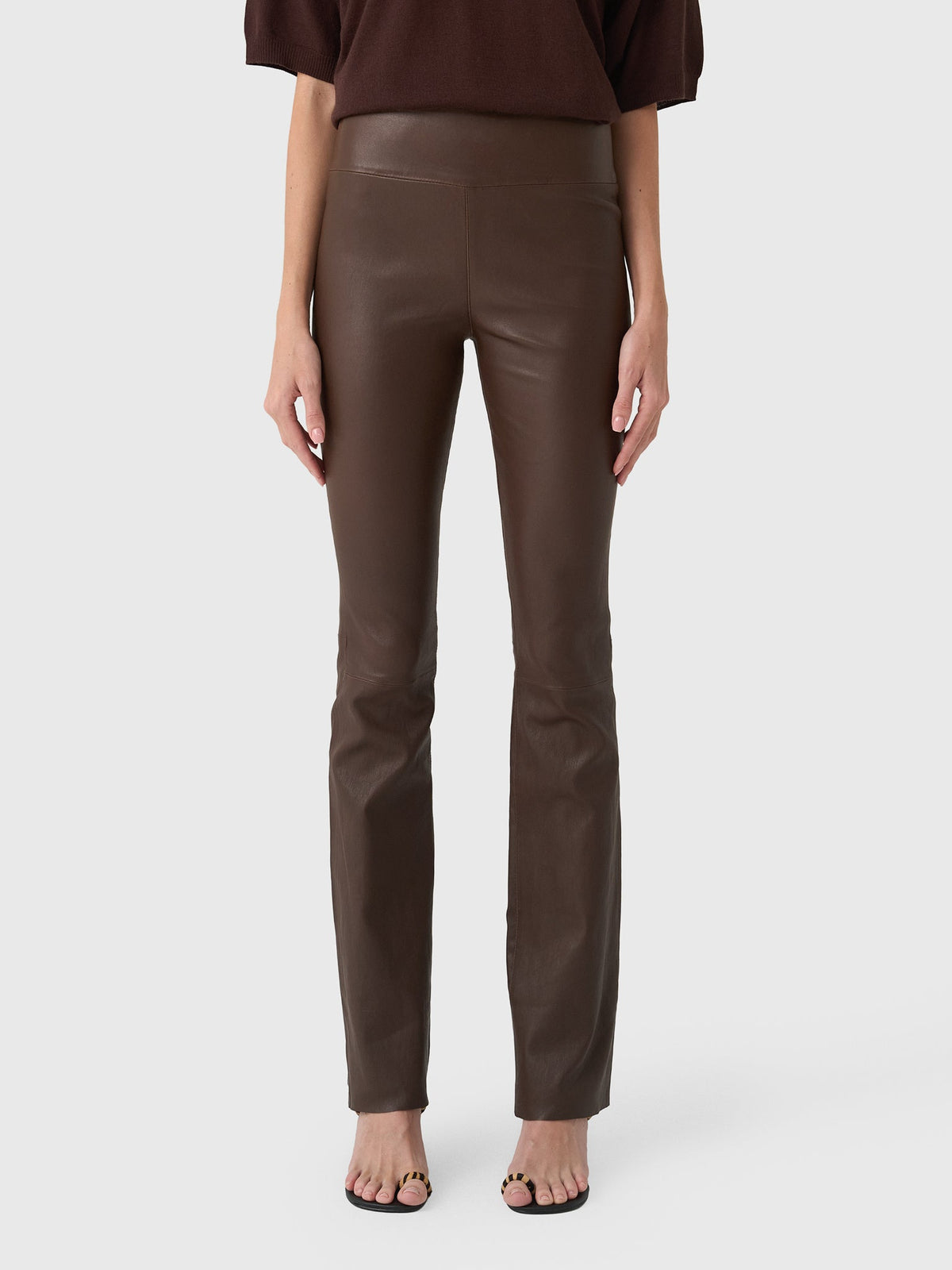SPRWMN Women's Jane Leather Micro Flare Pant