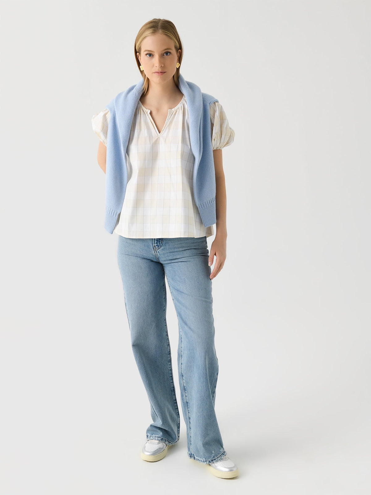 Never A Wallflower Women's Gathered V-Neck Top