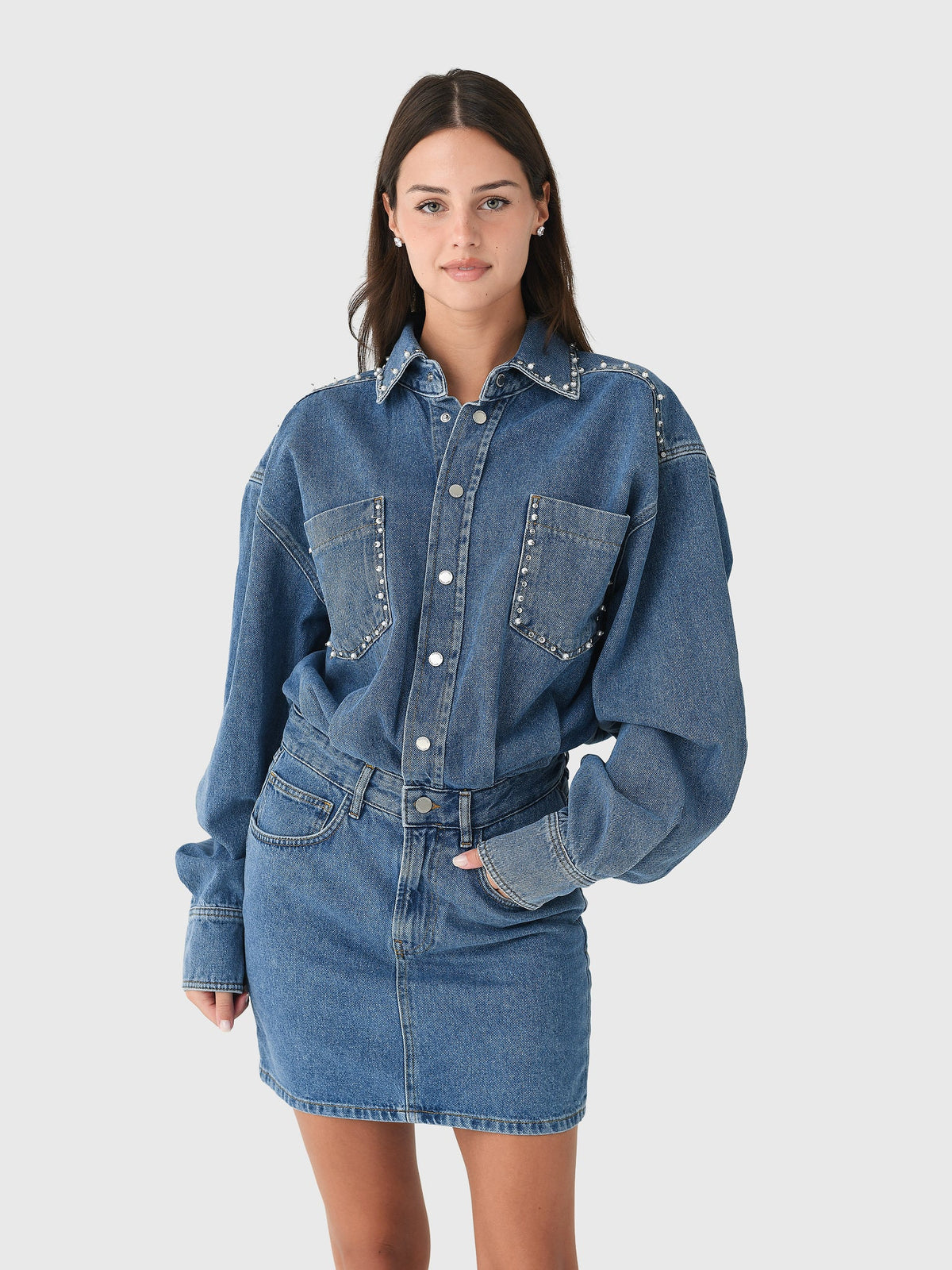Essentiel Antwerp Women's Ilene Embellished Denim Dress