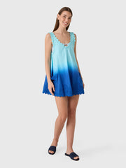 Juliet Dunn Women's Ombré Low Back Embroidered Dress