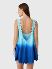 Juliet Dunn Women's Ombré Low Back Embroidered Dress