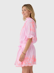 Juliet Dunn Women's Embroidered Blouson Dress