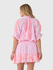 Juliet Dunn Women's Embroidered Blouson Dress