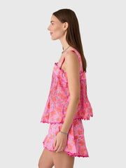 Juliet Dunn Women's Floral Print Top