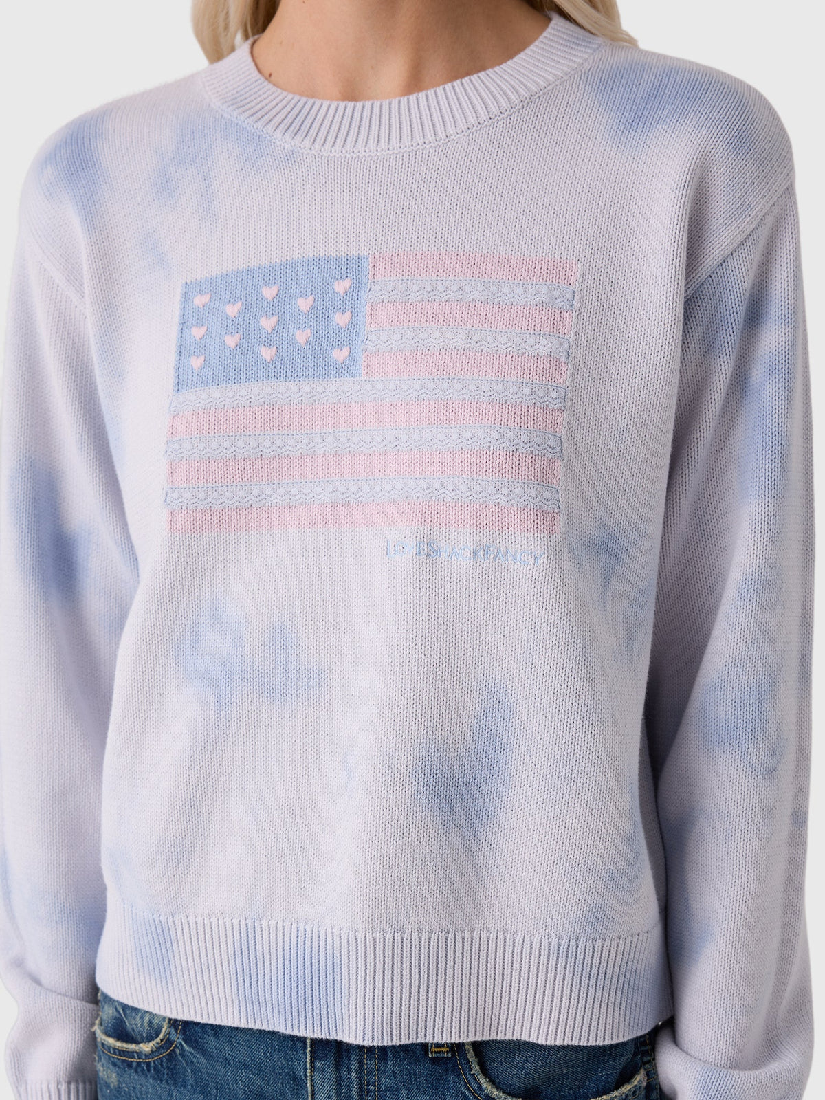 LoveShackFancy Women's Ty Flag Pullover