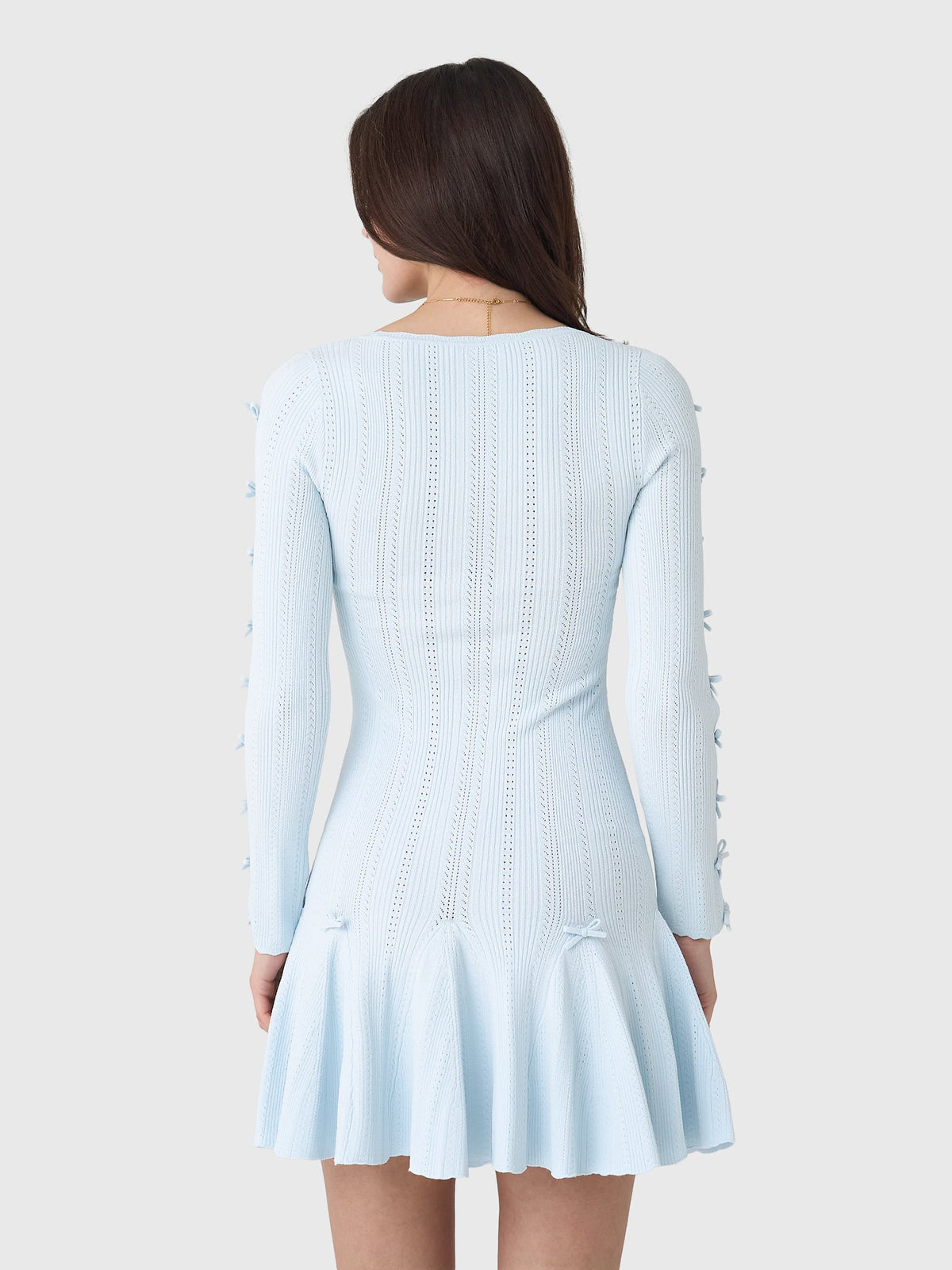 LoveShackFancy Women's Seychelle Ribbed Pointelle Mini Dress