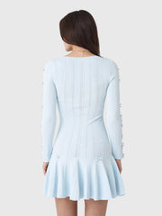 LoveShackFancy Women's Seychelle Ribbed Pointelle Mini Dress