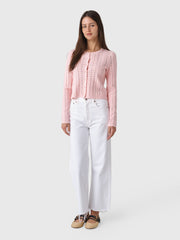 LoveShackFancy Women's Peridot Stretch Pointelle Cardigan