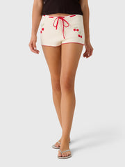 LoveShackFancy Women's Nandie Crochet Cherry Mini Short