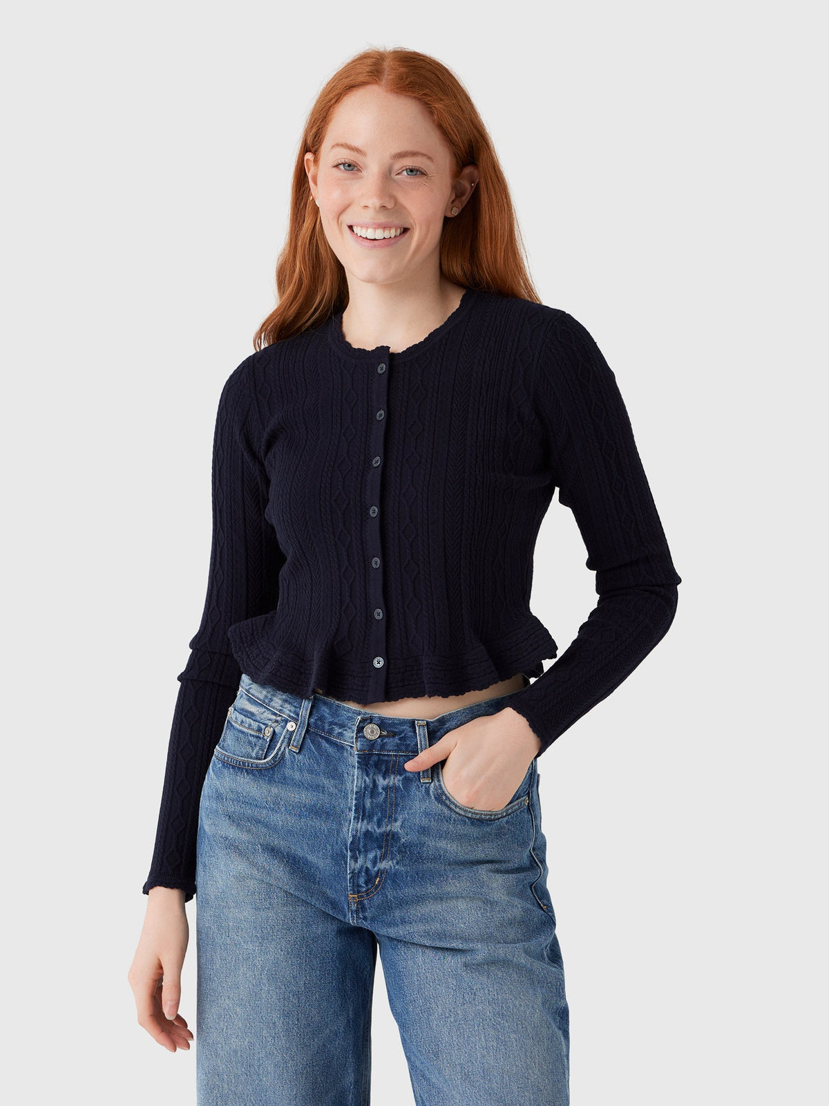 LoveShackFancy Women's Orly Stretch Pointelle Cardigan