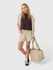 Asher Women's Sharon Stripe Loop Terry Short