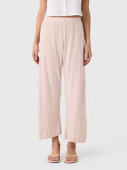 Leset Women's Pointelle Crop Wide Leg Pant