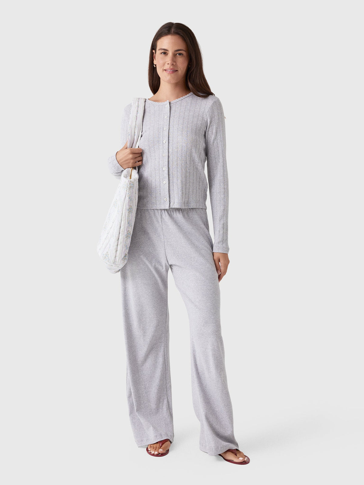 Leset Women's Pointelle Classic Cardigan II