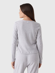 Leset Women's Pointelle Classic Cardigan II