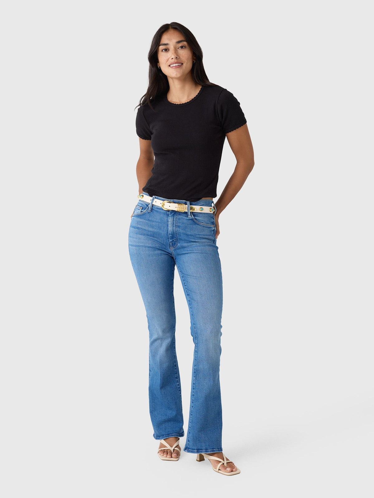Leset Women's Pointelle Slim Fit Tee