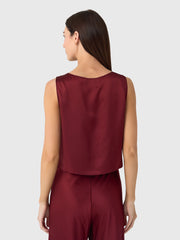 Leset Women's Barb Crop Sleeveless Crew