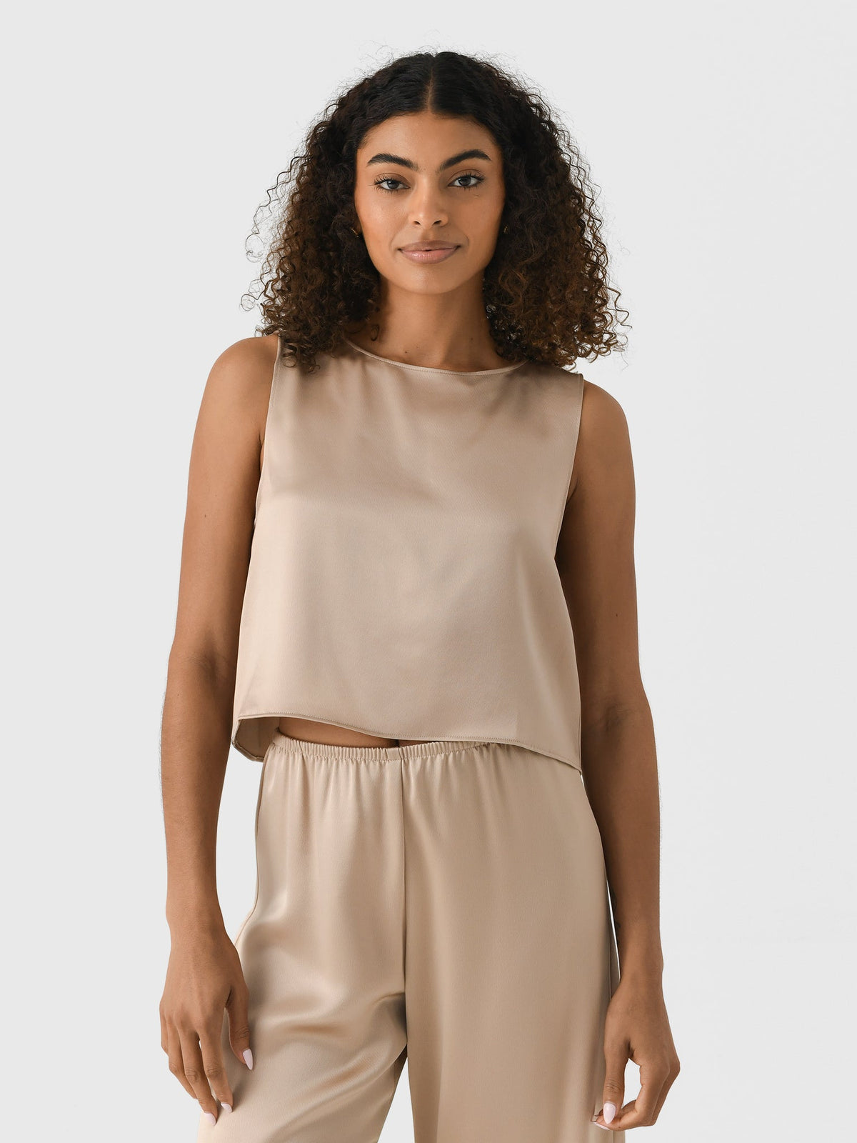 Leset Women's Barb Crop Sleeveless Crew