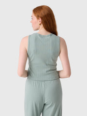 Leset Women's Pointelle Sleeveless Crew