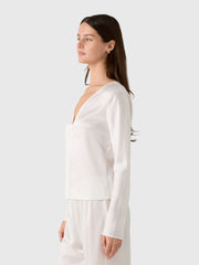 Leset Women's Barb Button Long Sleeve Top