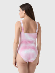 Minnow Women's Blush Gingham One-Piece Swimsuit