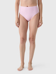 Minnow Women's Blush Gingham High Waist Bikini Bottom