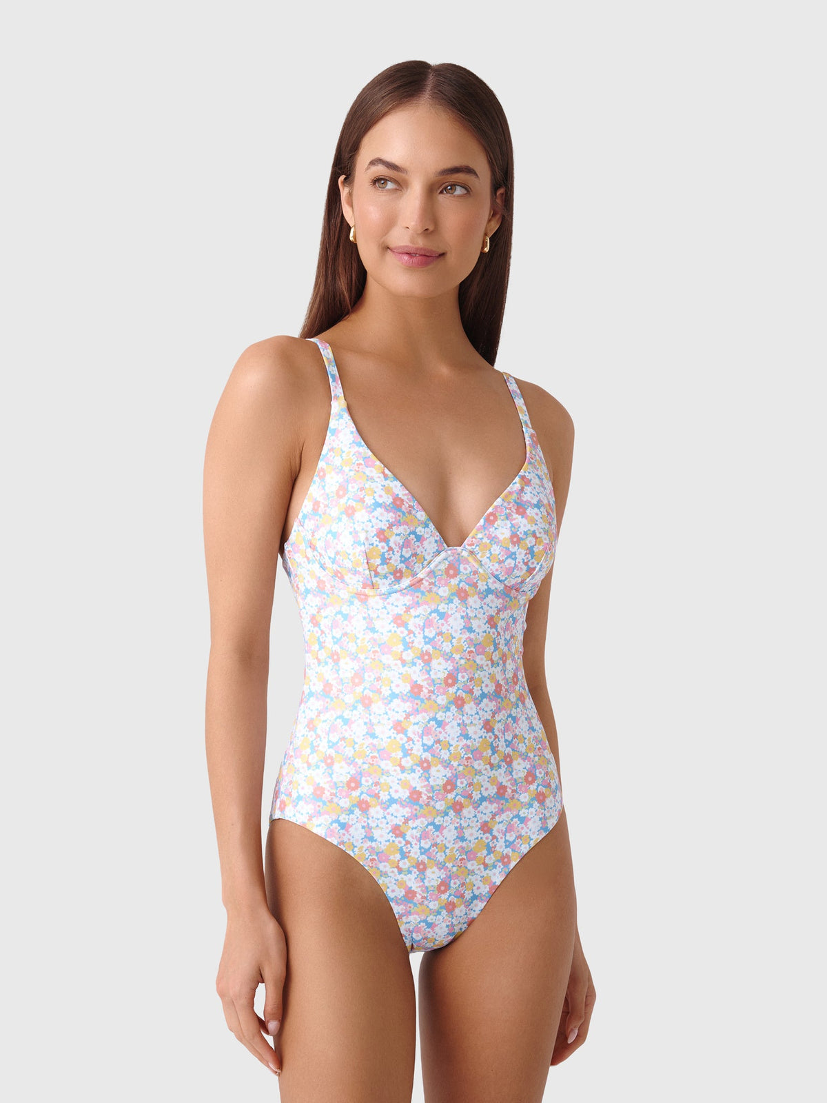 Minnow Women's Jasmine Blossom V-Neck One-Piece Swimsuit