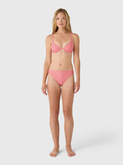 Minnow Women's Cranberry Gingham Mid Rise Bikini Bottom