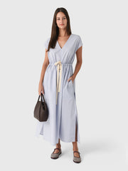 Lee Mathews Women's LM Poplin V-Neck Dress