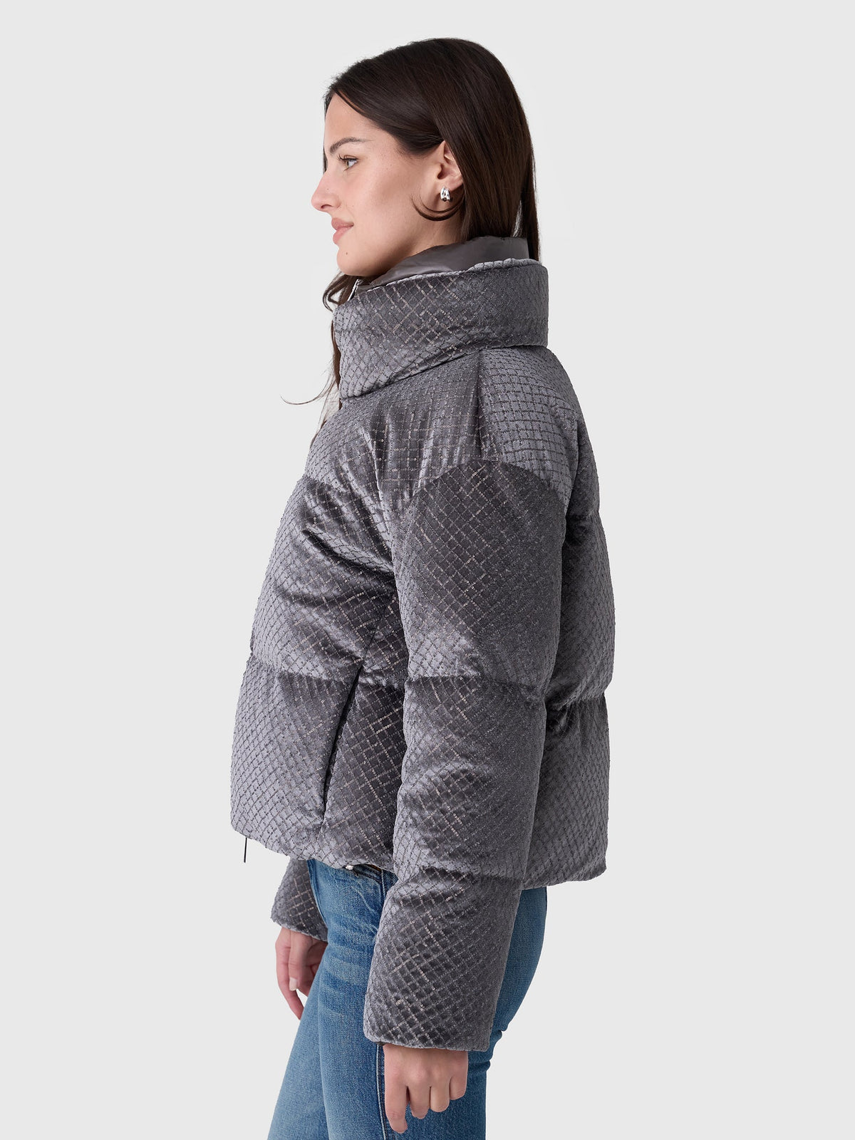 Herno Women's Sequin Velvet Down Jacket