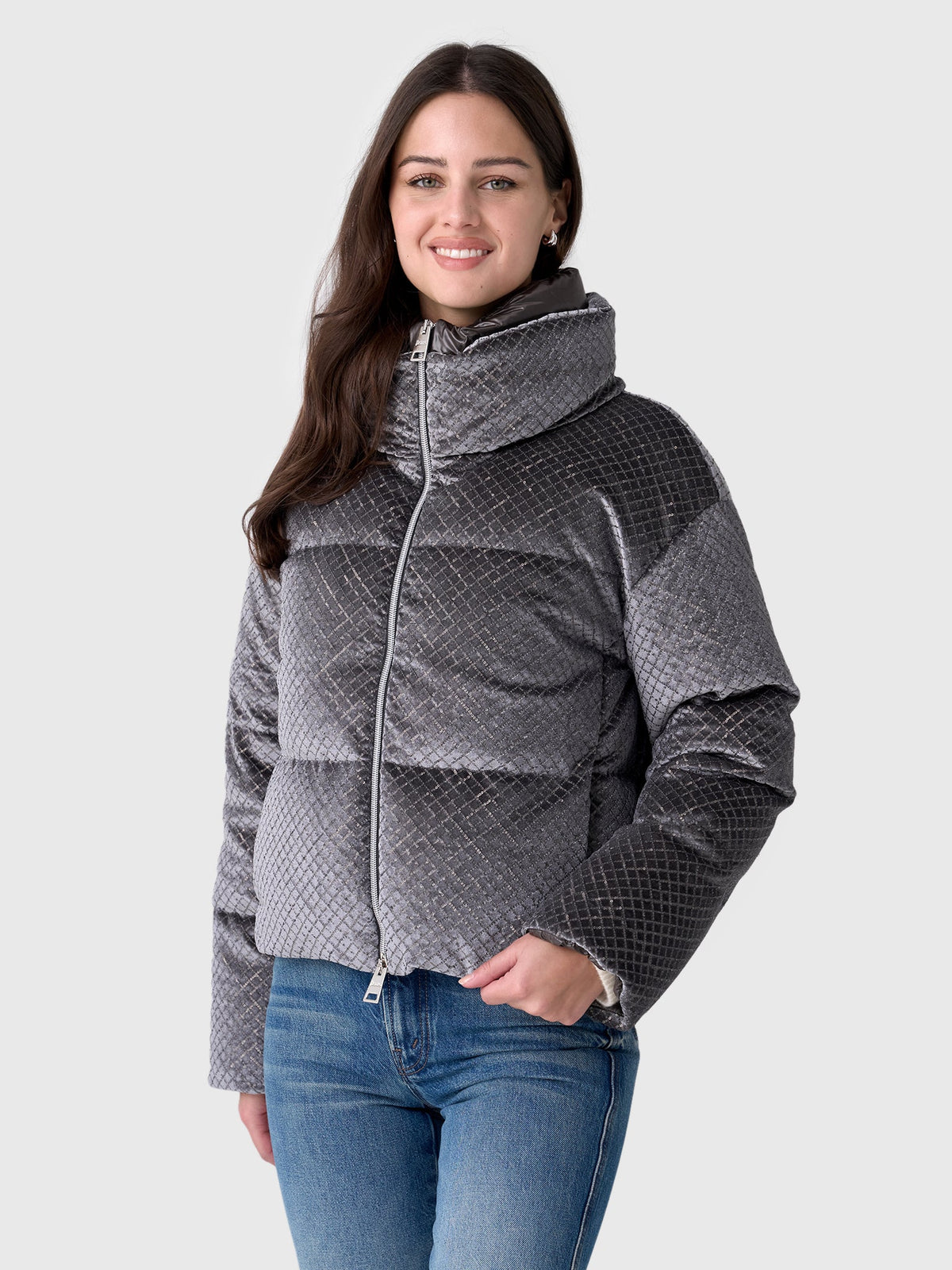 Herno Women's Sequin Velvet Down Jacket