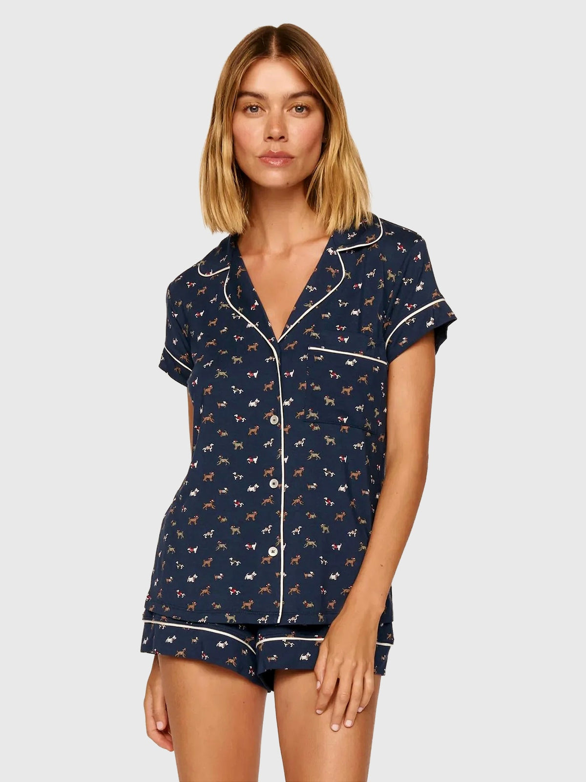Eberjey Women's Gisele Printed Shortie Pajama Set