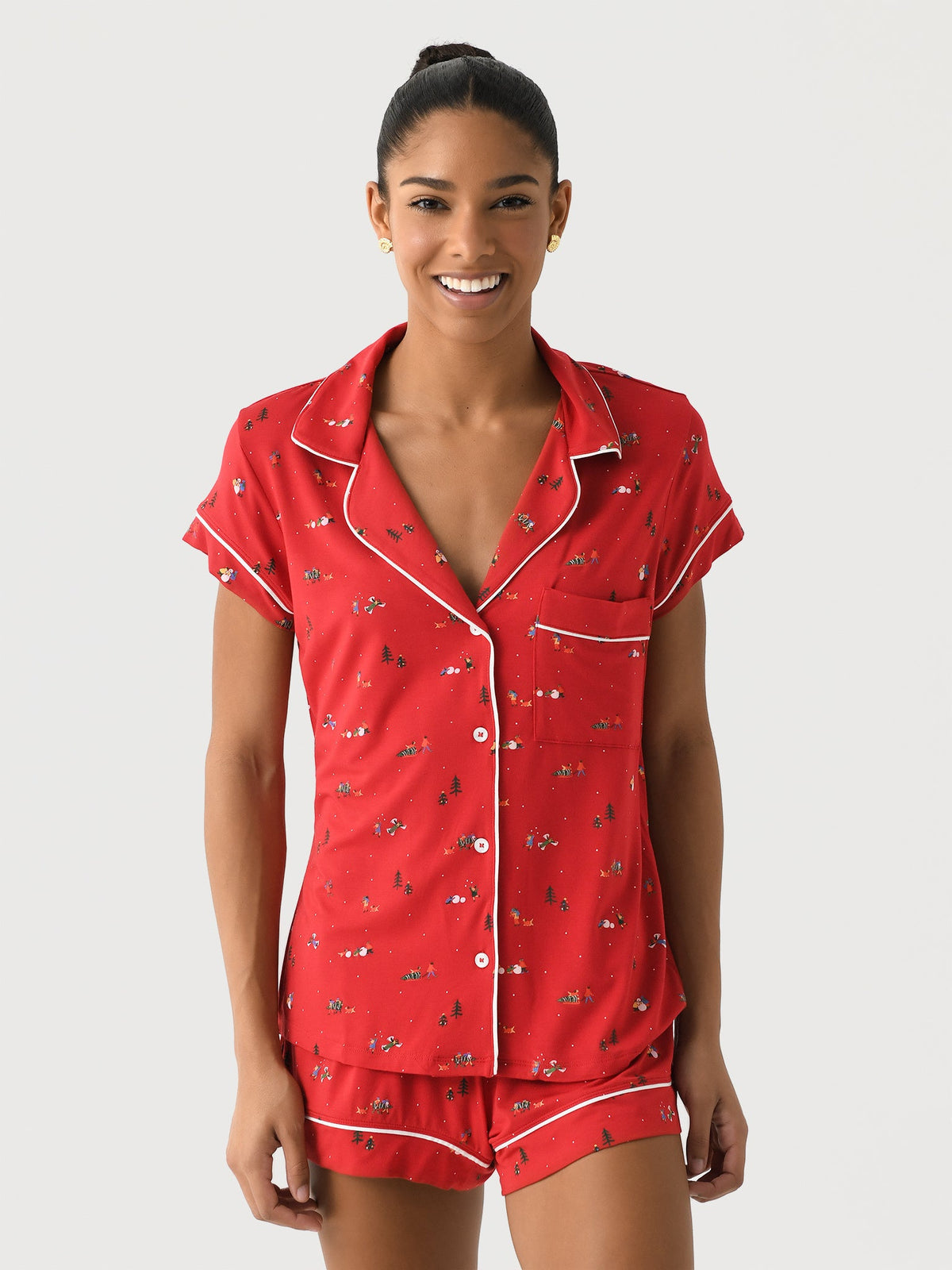 Eberjey Women's Gisele Printed Shortie Pajama Set