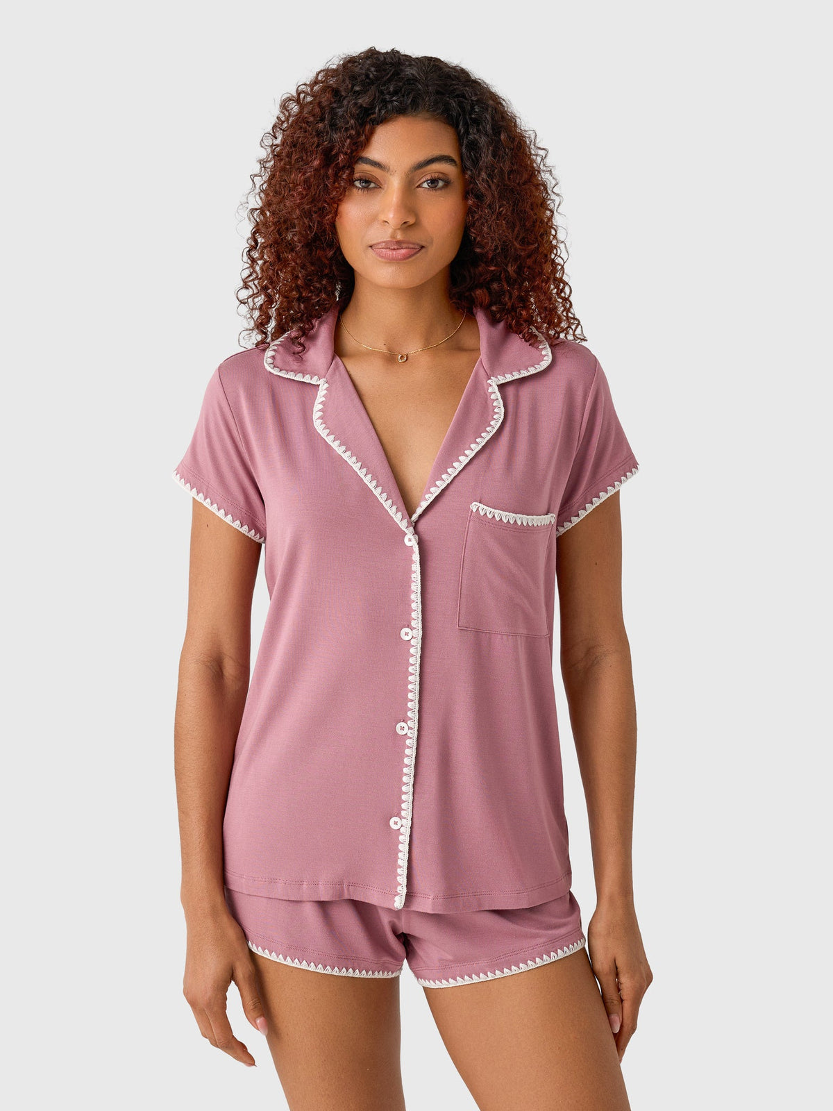 Eberjey Women's Frida Whipstitch Short Pajama Set