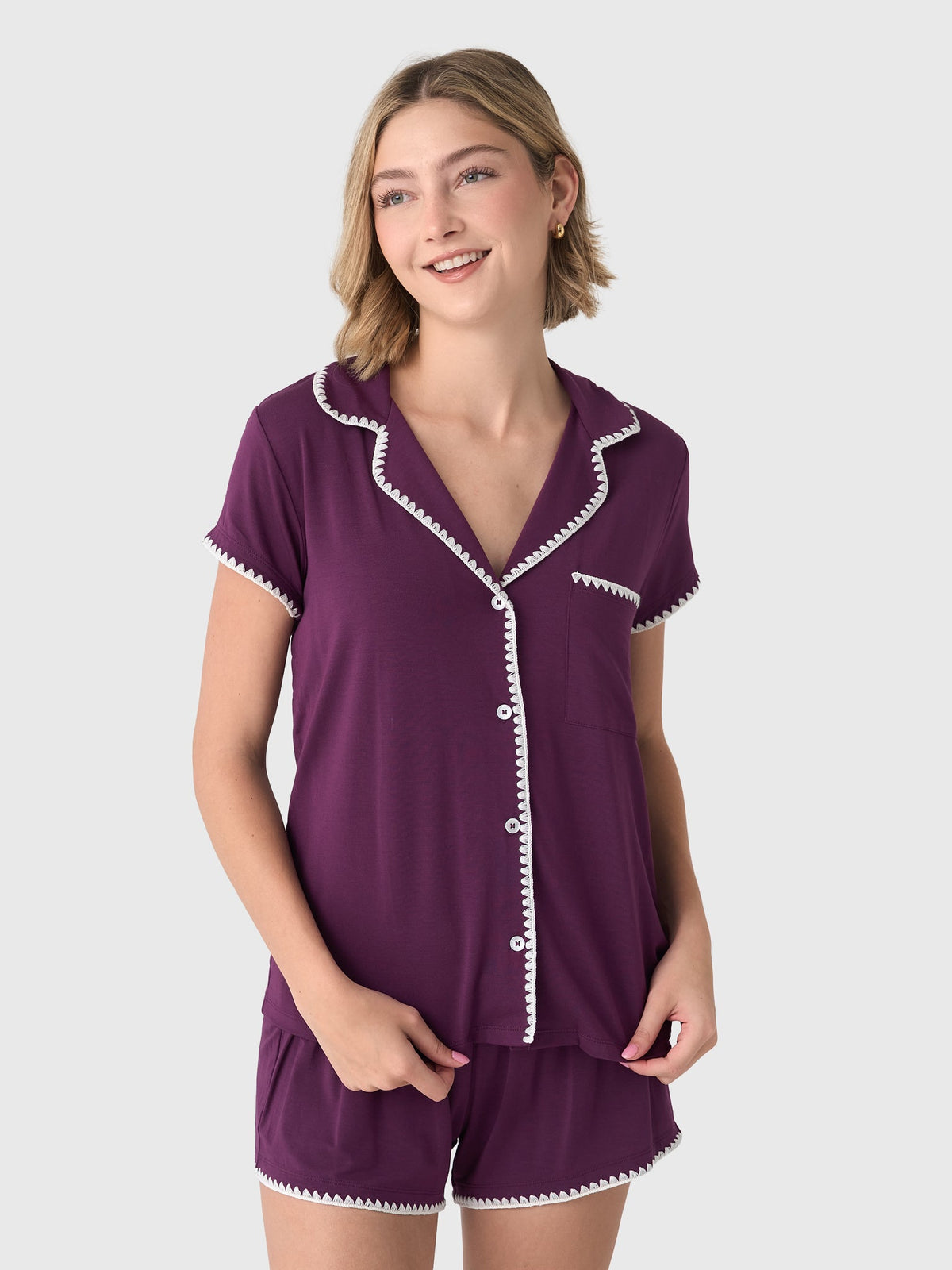 Eberjey Women's Frida Whipstitch Short Pajama Set