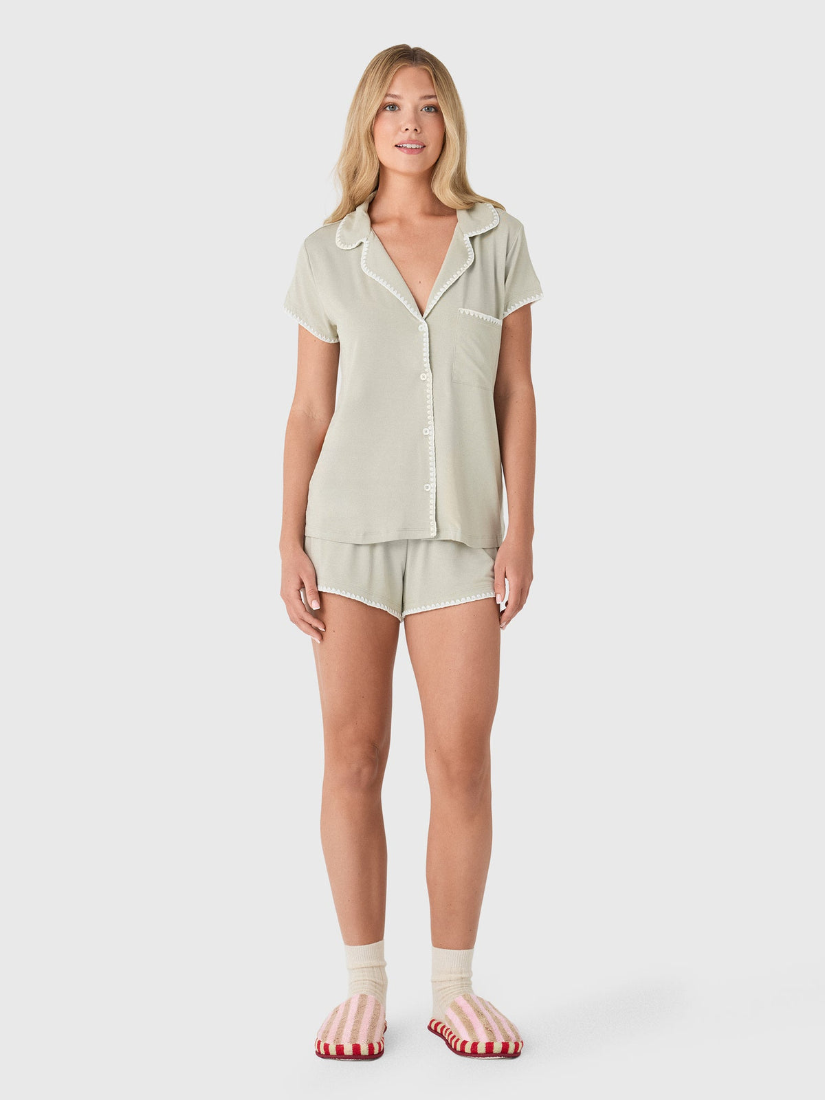 Eberjey Women's Frida Whipstitch Short Pajama Set