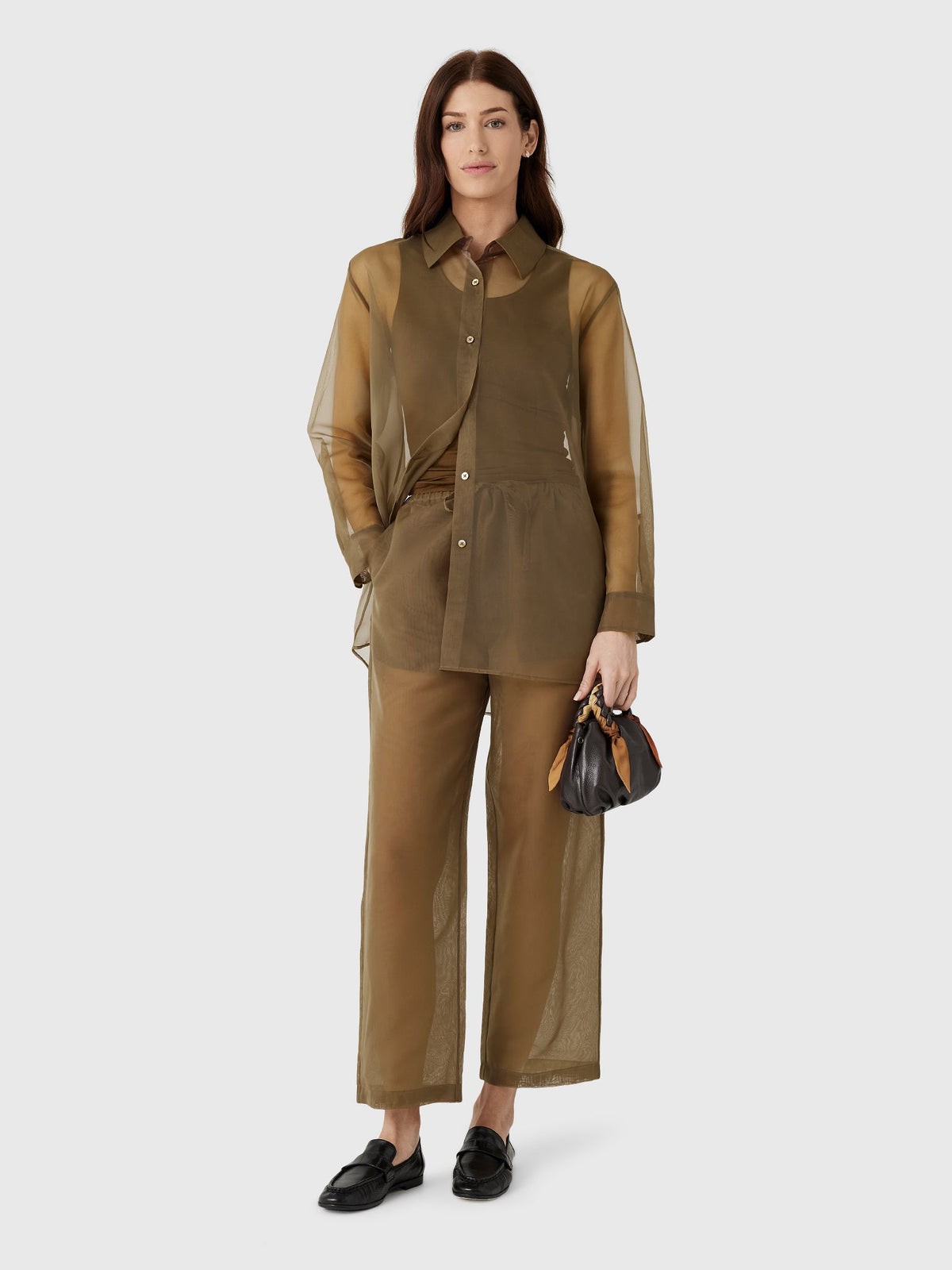 Renggli Women's Organza Button Up Shirt