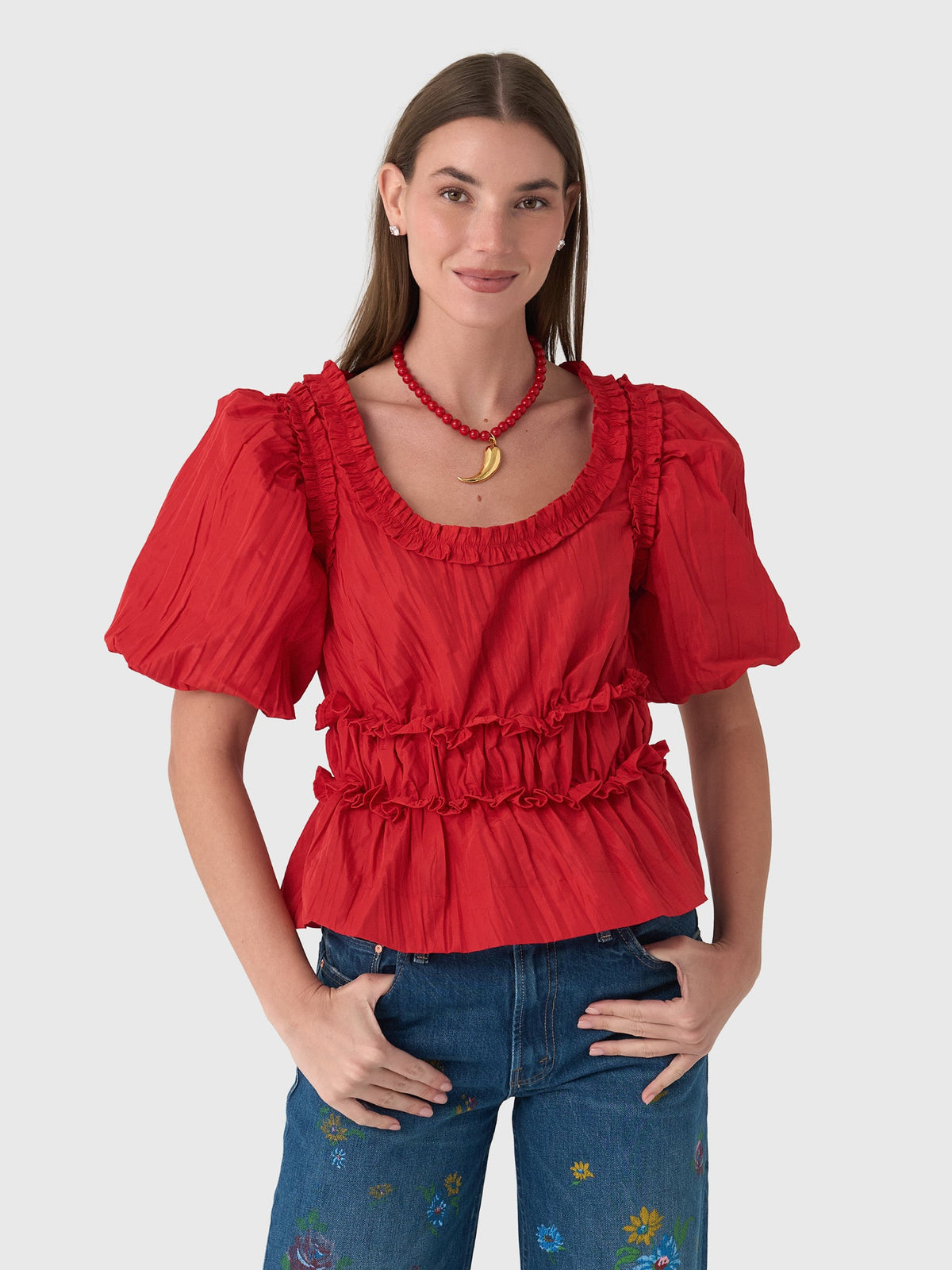 Damson Madder Women's Everly Ruffle Blouse